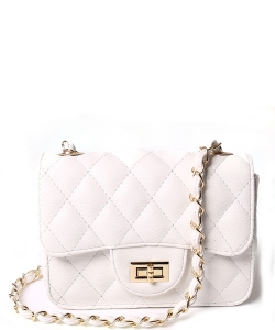 Fashion Quilted Crossbody Bag BA320183 WHITE